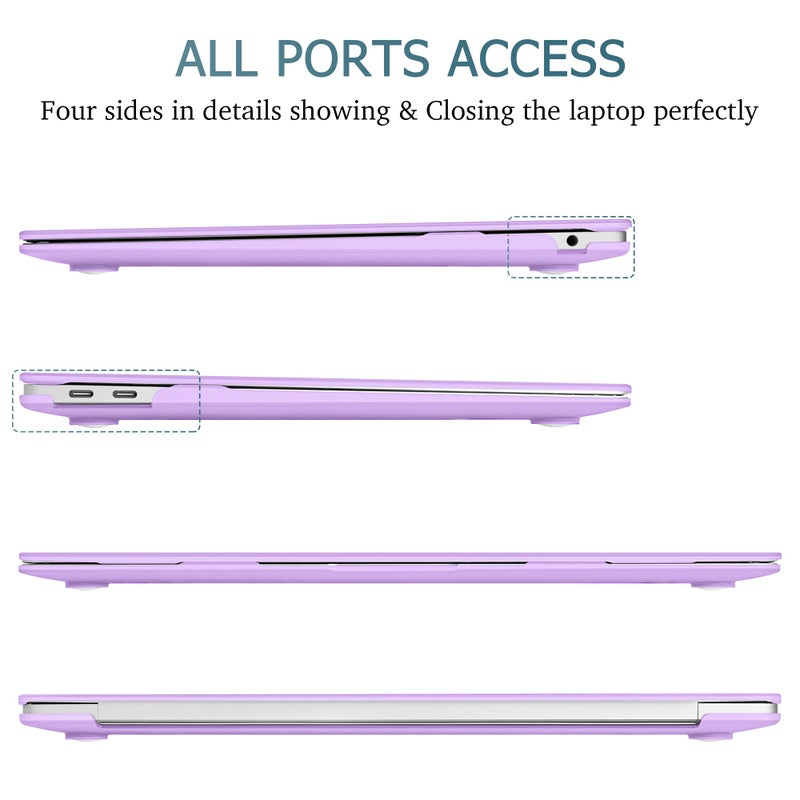 May Chen Compatible with New MacBook Air 13 inch Case 2021 2020 2019 2018 Release Model: M1 A2337 A2179 A1932, Plastic Hard Shell Case for MacBook Air 13 inch with Retina Display Fits Touch ID, Purple - Image 4